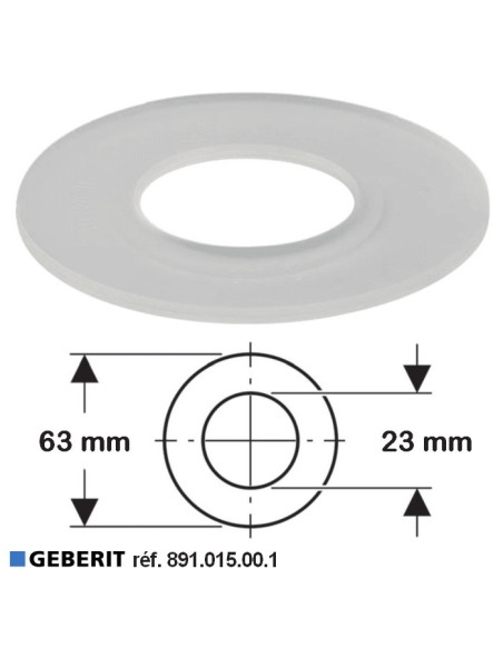 Joint de cloche Ø 63 x 23 mm pour soupape mécanisme wc- GEBERIT 891.015.00.1