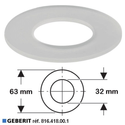 Joint de cloche Ø 63 x 32 mm pour soupape mécanisme wc- GEBERIT 816.418.00.1