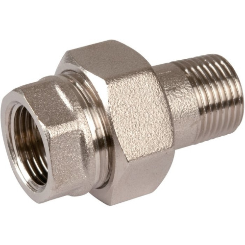 Raccord union droit M F 1/2" (15x21) en laiton nickelé - COMISA