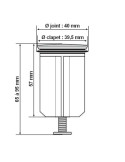 Dimensions Clapet bouchon Ø 39,5 mm de vidage de lavabo - VALENTIN