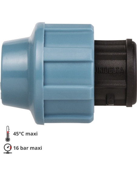 Bouchon pour tube PE - PEHD Ø 20 mm à compression - UNIDELTA