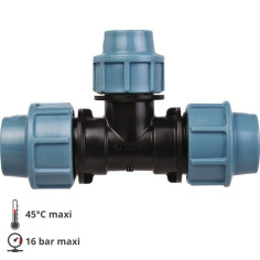 Té réduit 32 - 25 -32 pour tube PE (polyéthylène) UNIDELTA