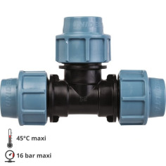 Té égal pour tube PE Ø 25 mm - UNIDELTA