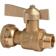 Vanne laiton avant et après compteur M1/2" - F3/4" écrou libre