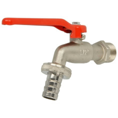 Robinet vanne de puisage M15x21-Sortie M20x27 levier acier - Sélection PLOMBERIE ONLINE