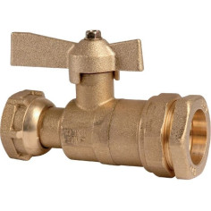 Vanne laiton avant et après compteur M3/4" - F3/4" écrou libre