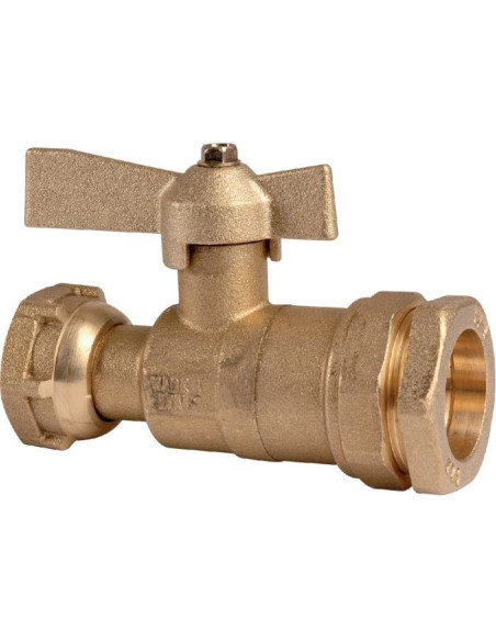 Vanne laiton compteur F3/4" - PE Ø 25 mm à écrou libre - RAVANI