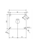 Dimensions Sortie de cloison simple 1/2" (15x21) pour PER Ø 16 mm - SOLUFIX
