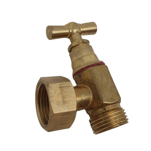 Robinet d'arrêt wc équerre 3/8" (12x17) laiton brut avec presse-étoupe
