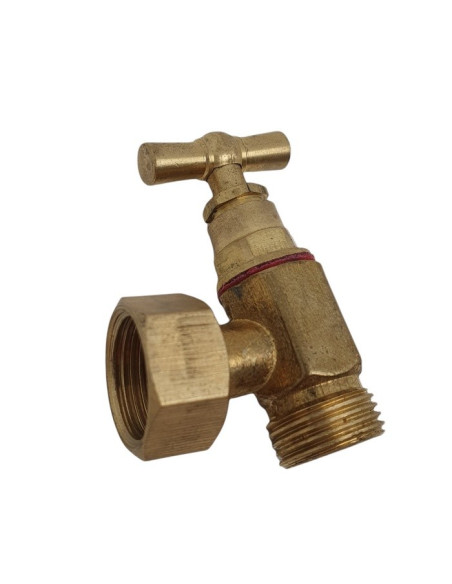 Robinet d'arrêt wc équerre 3/8" (12x17) laiton brut avec presse-étoupe