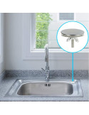 Cache trou chromé Ø 44 mm pour évier, lavabo, vasque - Sélection PLOMBERIE ONLINE en situation