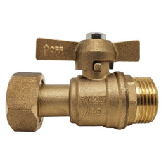 Vanne laiton MF 3/4" (20x27) à écrou libre plombable pour compteur