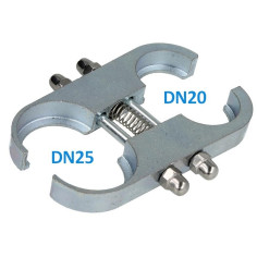Utilisation Matrice collet-battu pour tube inox annelé DN20 et DN25 avec outil à frapper