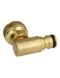 Raccord rapide coudé tournant - filetage 3/4" (20x27) - CAP VERT sur robinet d'arrosage