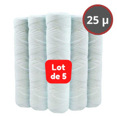 Cartouche filtrante bobinée 25 µ, Hauteur 25 cm - Ø 59 / 27 mm - APIC