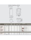 Dimensions chauffe-eau 300 L stable résistance stéatite STEATIS - THERMOR