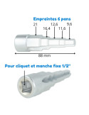 Clé étagée carrée de radiateur 3/8" à 1" -Sélection Plomberie Online