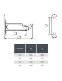 Dimensions Support mural radiateur fonte , console à visser epoxy blanc Longueur 65 / 85/ 100 / 140 mm