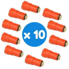 Bouchon mâle 1/2" rouge avec insert laiton pour mise en attente chantier (poche de 10 pièces)