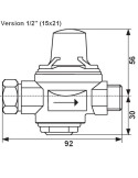 Dimensions Réducteur de pression MF 1/2" DESBORDES Junior 7 EP