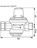 Dimensions Réducteur de pression MF 3/4" Réducteur de pression DESBORDES Junior 7 EP
