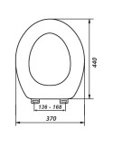 Dimensions Abattant COSMO 200 pour Wc
