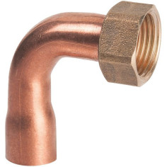 Raccord 2 pièces cuivre à écrou libre coudé (collet battu) - 2GC